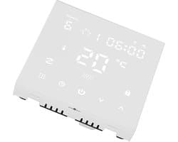 Smart Wifi Thermostaat - Temperatuurregelaar Slimme Thermostaat - Verwarming Regelen - Mobiele Bediening - 86x86mm - Wit
