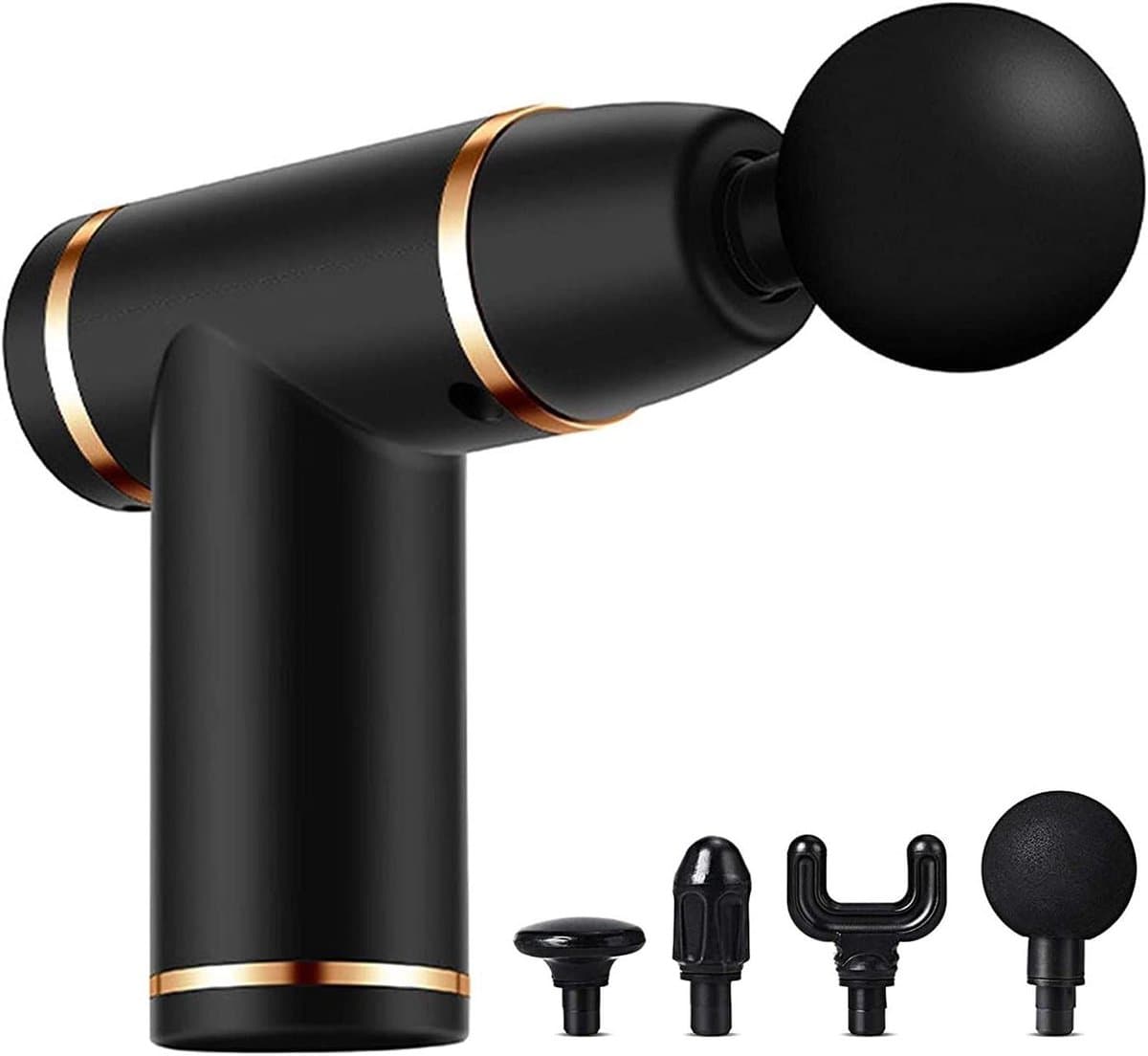 Elektrische Massage Gun - Spier Stimulator - Spierontspanning Na Sport - 8 Versnellingen 4 Koppen - 14 oz Gewicht - Zwart — afbeelding 1