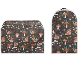 Keukenmachine Hoezen Set - Apparaat Covers Keuken - Keuken Organisatie - Spatwaterdicht Materiaal - Universele Maten - Paddenstoel Snail Print