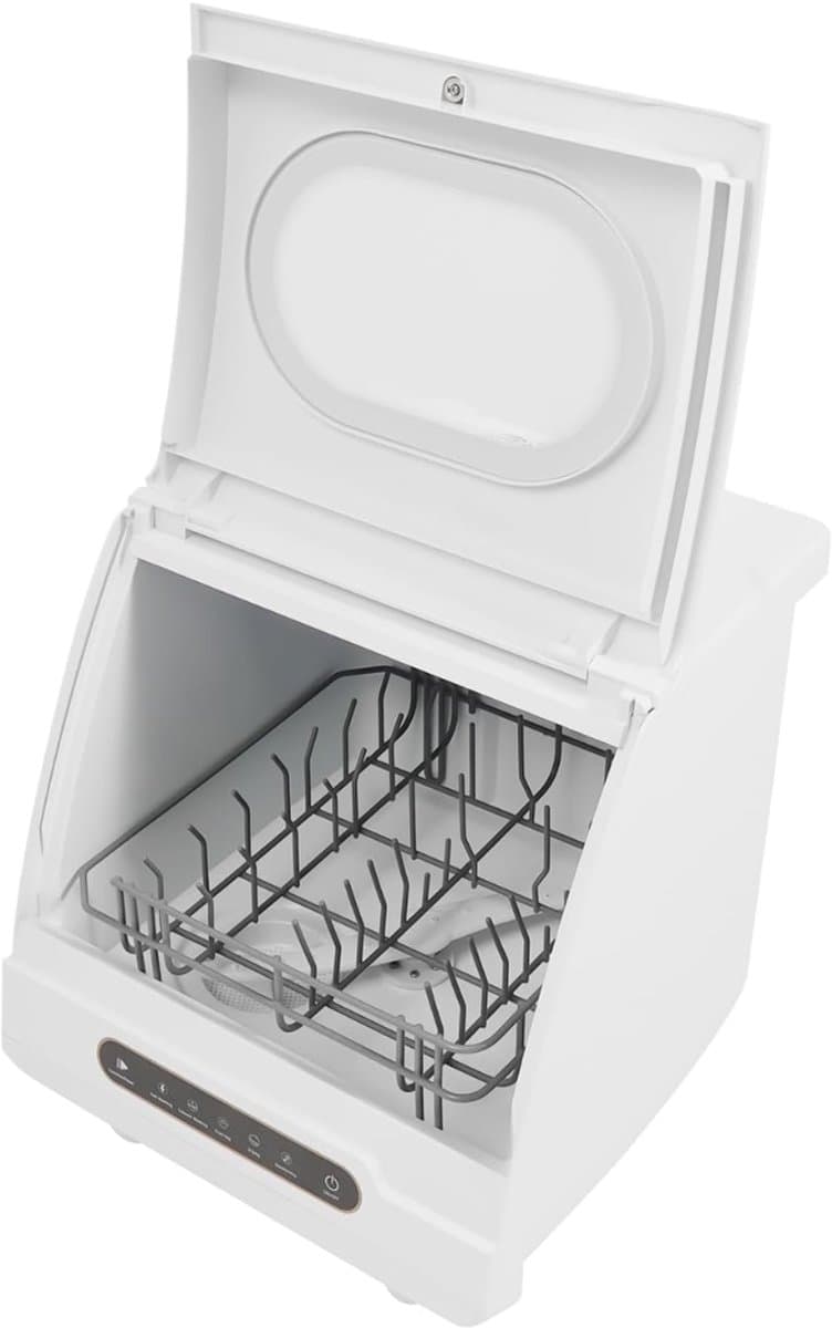Allvia® Mini Vaatwasser - Kleine Vaatwasser - Vrijstaande Vaatwasser - Met 5 Programma's - met Waterpijpen en Serviesstandaard — afbeelding 1
