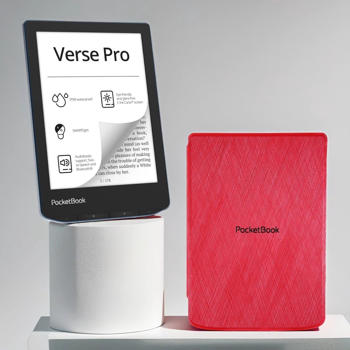 PocketBook Verse Pro Azure e-reader – Inclusief Rood Hoesje (shell cover) – Voordeelbundel — afbeelding 1