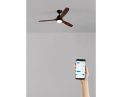 CREATE - Plafondventilator 40W silent Ø132 cm 100% hout - M - Met licht - WIFI - WIND CUP