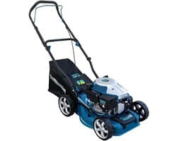 Benzine grasmaaier - Gazonmaaier - Gazon onderhouden - 3-in-1 maaisysteem - 41 cm maaibreedte - Grijs blauw