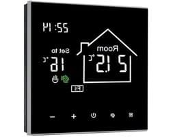 Slimme Thermostaat - Temperatuur Regelaar - Comfort Verhoging - Touchscreen Bediening - 60 mm Installatie - Zwart