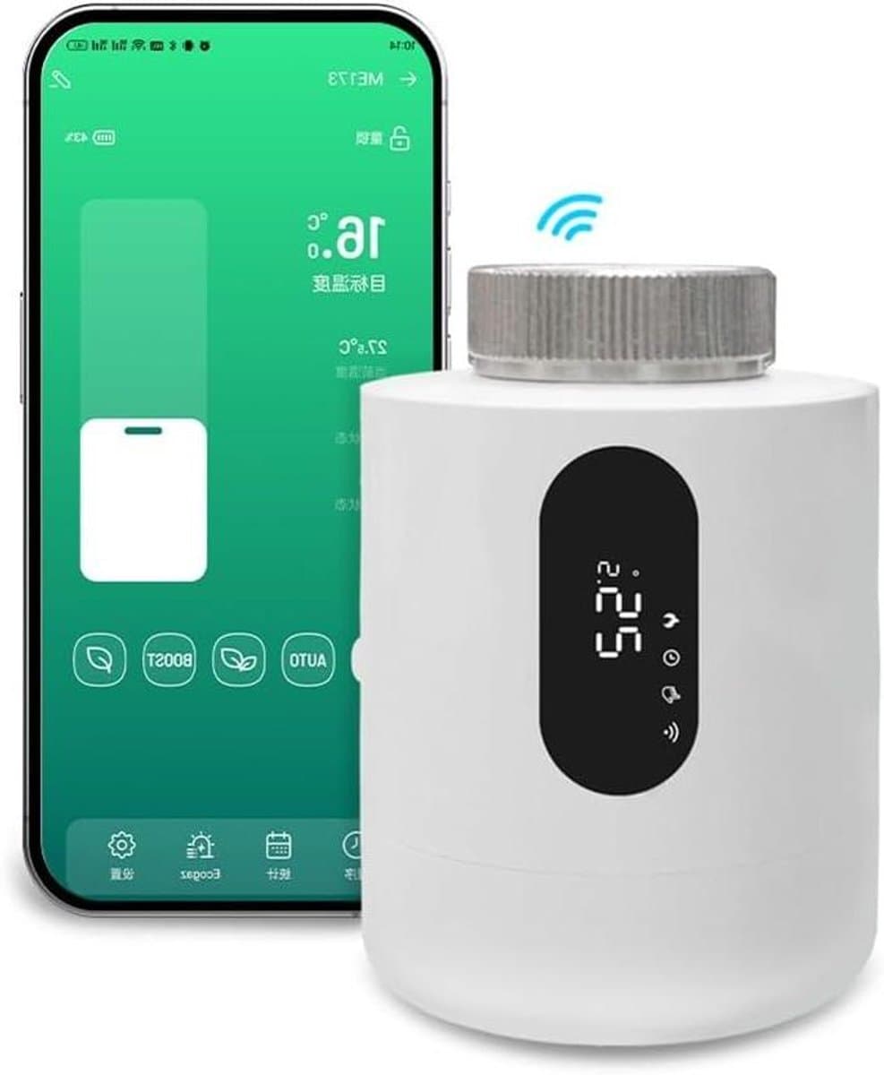 Slimme Radiatorthermostaat - Programmeerbare thermostaat - Energie Besparen - Directe Wifi Verbinding - 81x55mm - Wit — afbeelding 1