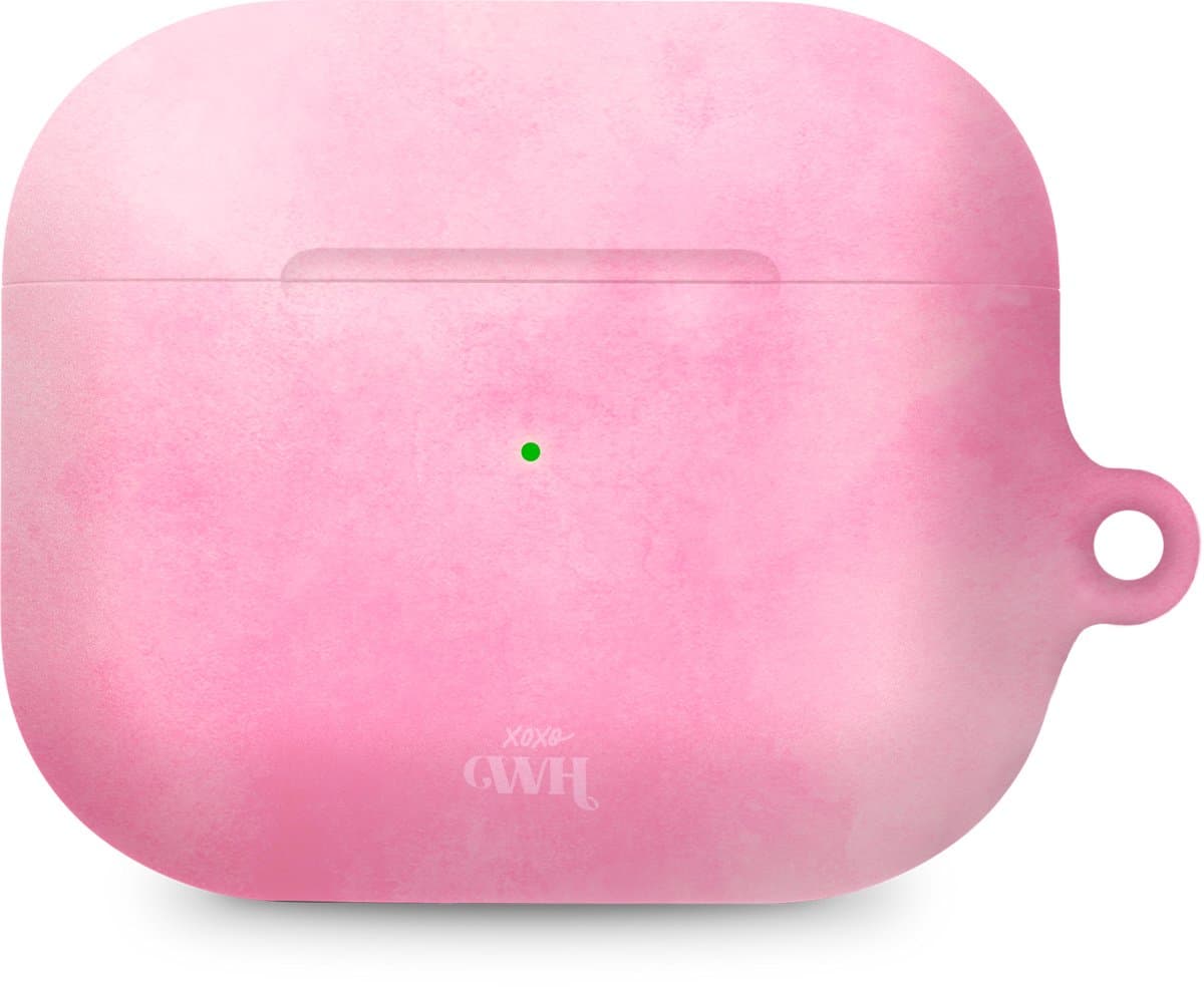 xoxo Wildhearts hoesje geschikt voor Airpods Pro 1 / Pro 2 - Cotton Candy - Ook als telefoonhoesje verkrijgbaar - schokbestendige case geschikt voor Airpod Pro (2) - koptelefoon case - Suikerspin hard case met pastelroze kleur - pastel roze — afbeelding 1