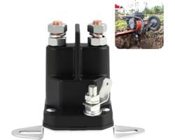 Startrelais Magneetschakelaar - Schakelrelais Grasmaaier - Motor Starten - Robuuste Metalen Constructie - 12 Volt - Zilverkleurig