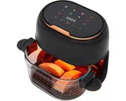 Heteluchtfriteuse - Airfryer - Gezond Koken - Met Kijkvenster - 4 Liter - Zwart
