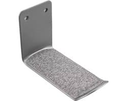 Hoofdtelefoonhaak - Muurbeugel Houder - Onder Bureau - PU Beschermpad - 9.5x6.1x4.2cm - Zilverkleurig