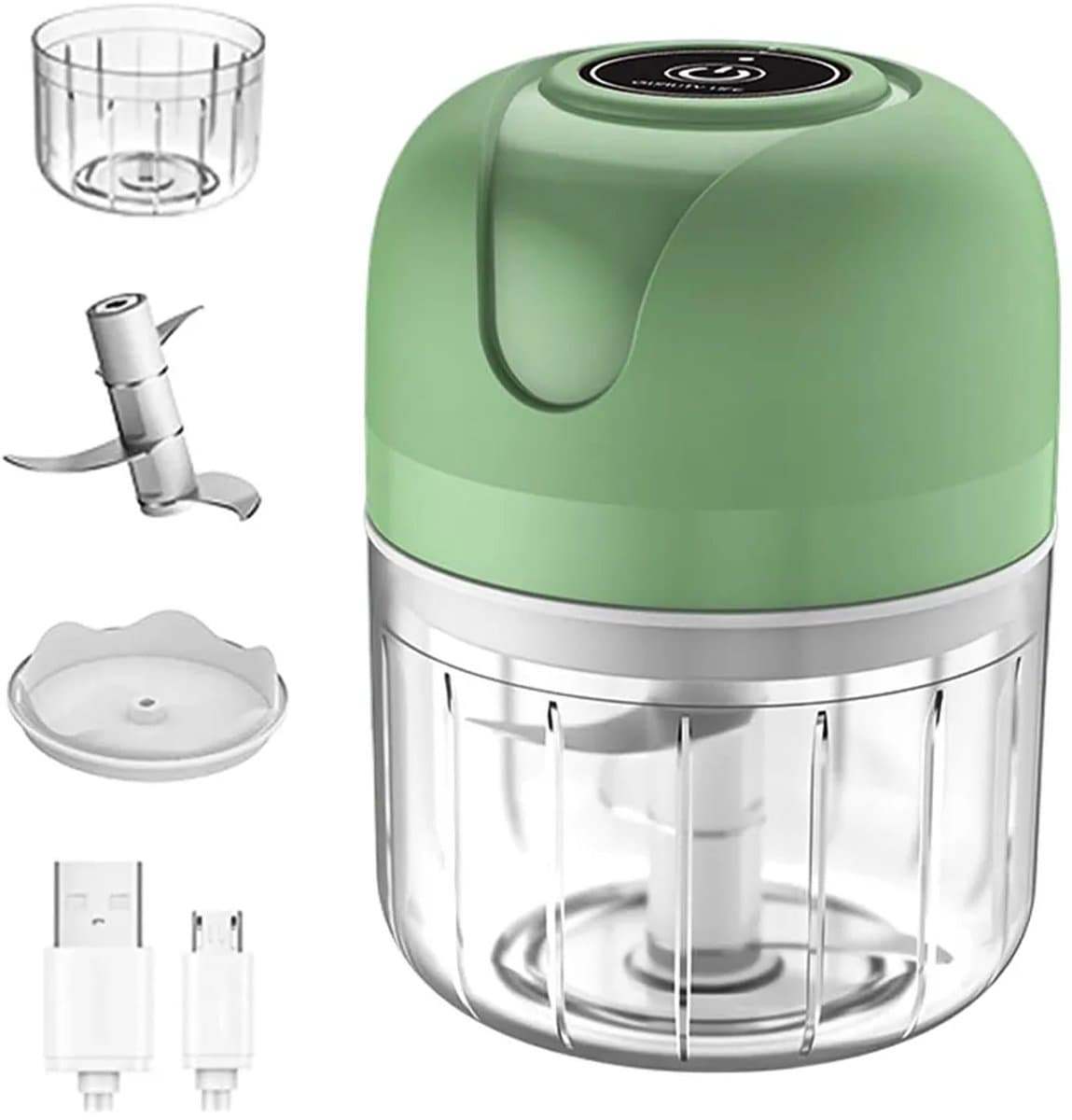Elektrische keukenmachine, mini-knoflookmaker van 250 ml, groentesnijder, multifunctionele snijder — afbeelding 1