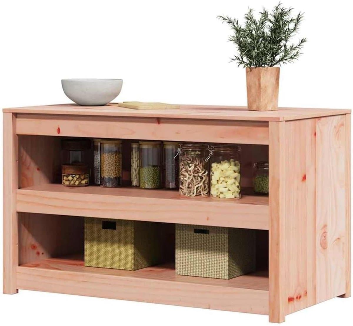 Buiten Keuken Kast - Opbergkast Tuin - Keuken Organiseren - Massief Douglas Hout - 106x55x64 cm - Bruin — afbeelding 1