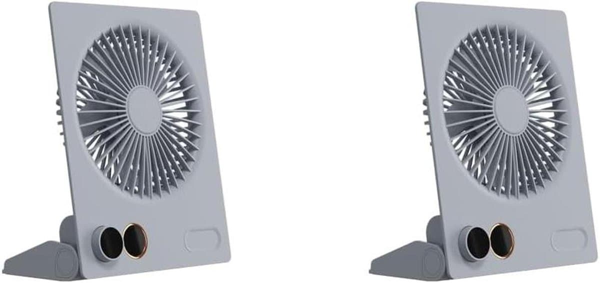 Mini Tafelventilator - Persoonlijke Ventilator - Koelte Creëren - Afstandsbediening Timer - 4000mAh Batterij - Blauw — afbeelding 1