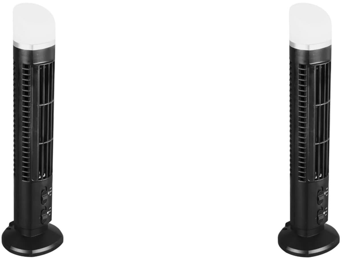Allecto - Bladloze Torenventilator - Koude Lucht - Stille en Oscillerende Ventilator - Compact Formaat - Desk Model - Geschikt voor Thuis en School — afbeelding 1