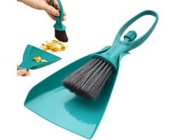 Bezem en schep set - Mini schoonmaakset - Kleine oppervlakken reinigen - Ergonomisch handvat