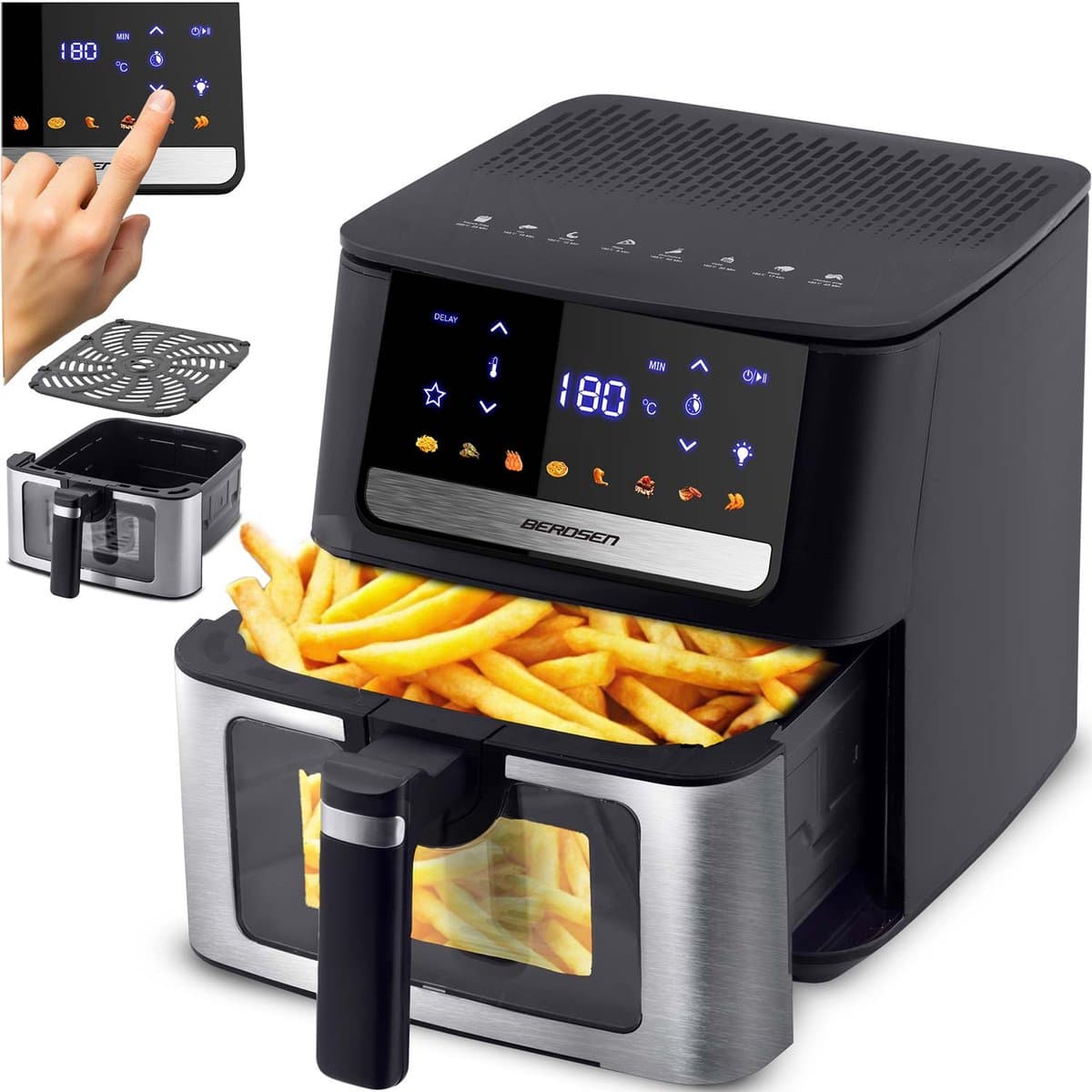 Berdsen BD-655 - Heteluchtfriteuse - 6,5L - 1700W - Zwart — afbeelding 1