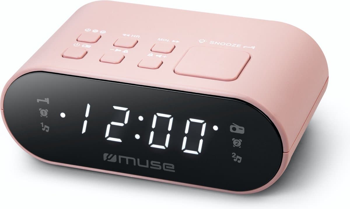 Muse M-10CPK - Compacte wekkerradio - voorkeuzezenders - dimbaar display - sleep / snooze - back-up batterij — afbeelding 1
