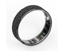 WizBay Premium Select® Zwarte FrostLook Smart Ring Dames Heren - Oplaad Case - Hypoallergeen - Hartslag & Slaap Monitor - IP68 Waterdicht - O2 Meting - Gesture Functie - Multiple Sport Modi - #10