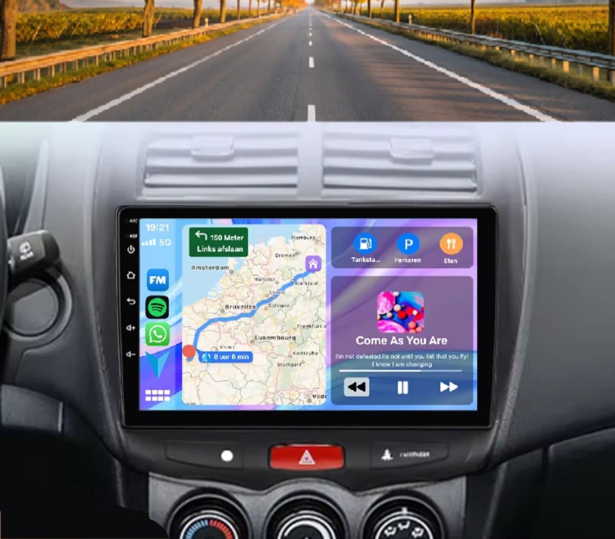 Autoradio 4/64GB met Carplay en Android auto | Geschikt voor Mitsubishi ASX 1 2009-2016 | Radio scherm met Navigatie | 2009 2010 2011 2012 2013 2014 2015 2016 — afbeelding 1
