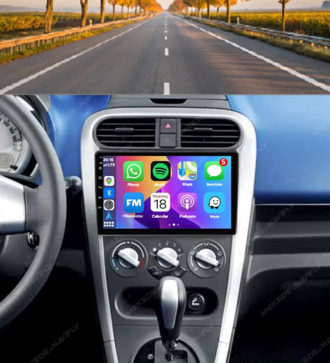 Autoradio 4/64GB met Carplay en Android auto | Geschikt voor Opel Agila en Suzuki Splash Ritz 2008-2014 | Radio scherm met Navigatie | 2008 2009 2010 2011 2012 2013 2014 — afbeelding 1