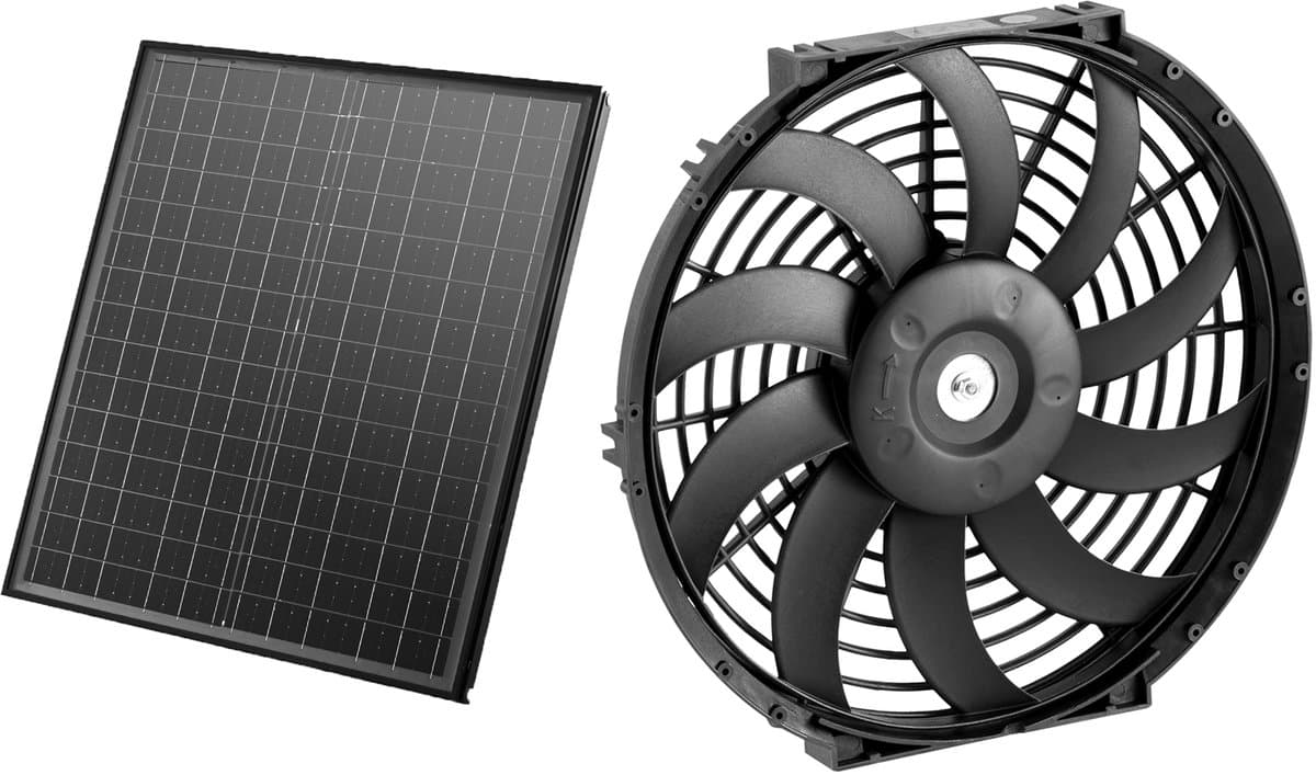 Gable Fan – 12 Inch op Zonne-energie Werkende Zolderventilator met Regelbare Thermostaat en Extern Rooster. 1300 Cfm-Huisventilator Koelt Tot 1850 Vierkante Voet. Stille Ventilatie voor Dak — afbeelding 1