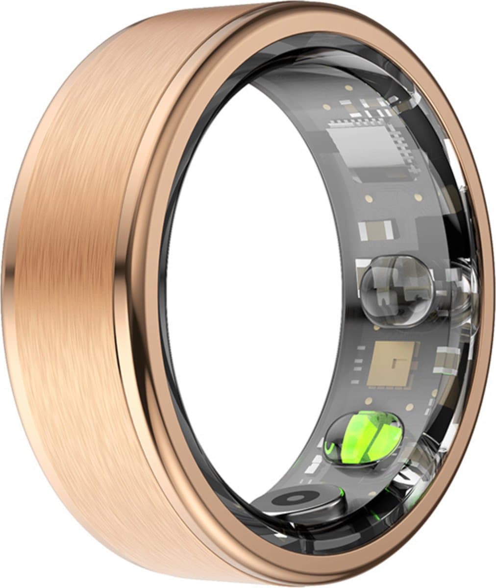 Kuno Ring 1 - Slimme ring - Smart Wearable - Health Ring - Slaap Tracker - Hartslagmeter - Stappenteller - Fitness en Activiteiten Tracker - Calorieen Bijhouden - Geen Abbonement - Waterdicht - voor Mannen en Vrouwen - Goud - Maat #12 — afbeelding 1