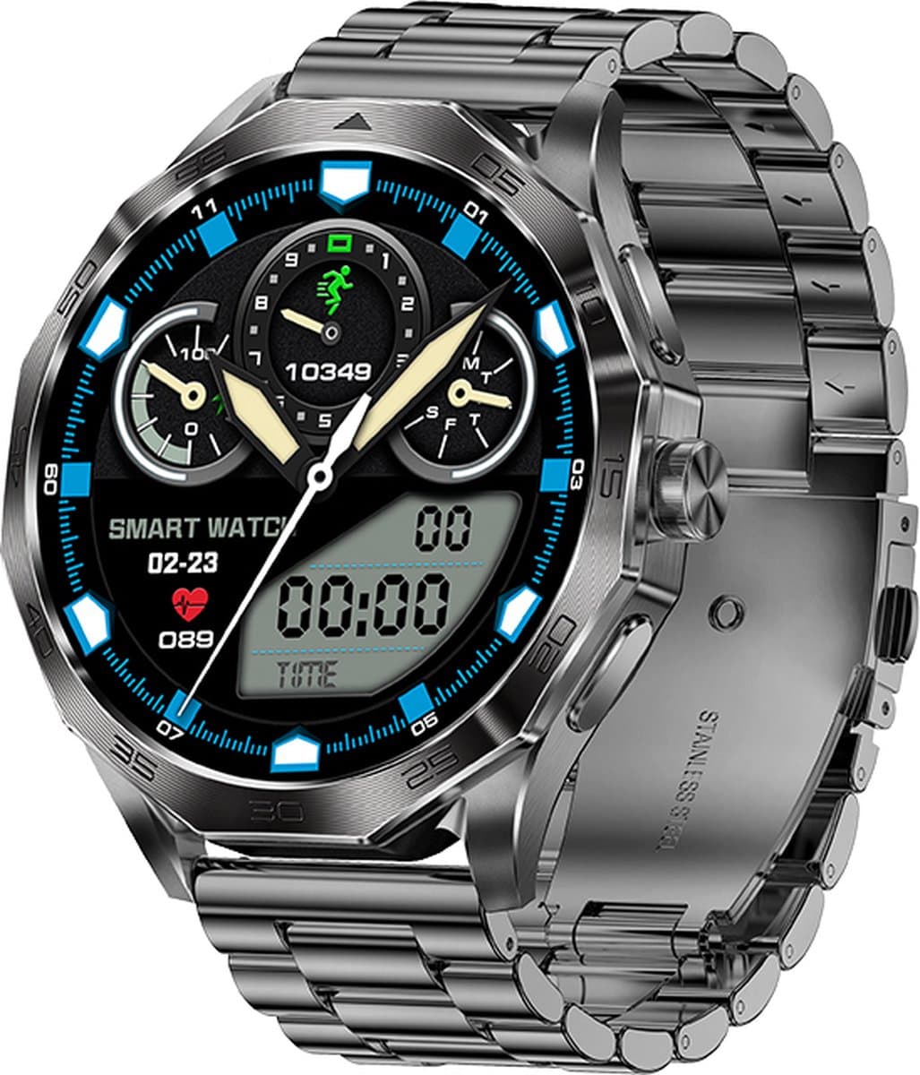 WizBay Premium Select® Smartwatch 1.85 Inch AMOLED - Bluetooth Bellen - AI Voice - Hartslag Slaap Bloeddruk en SpO2 - 100+ Sportmodi - 710mAh - Zwart — afbeelding 1