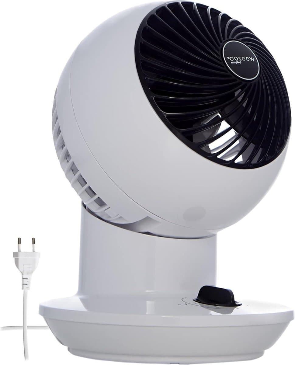 Tafelventilator krachtig compact 11m² bereik 15m oscillatie verticaal kantelen keuken - PCF-SM12 - Wit. Tafelventilator — afbeelding 1