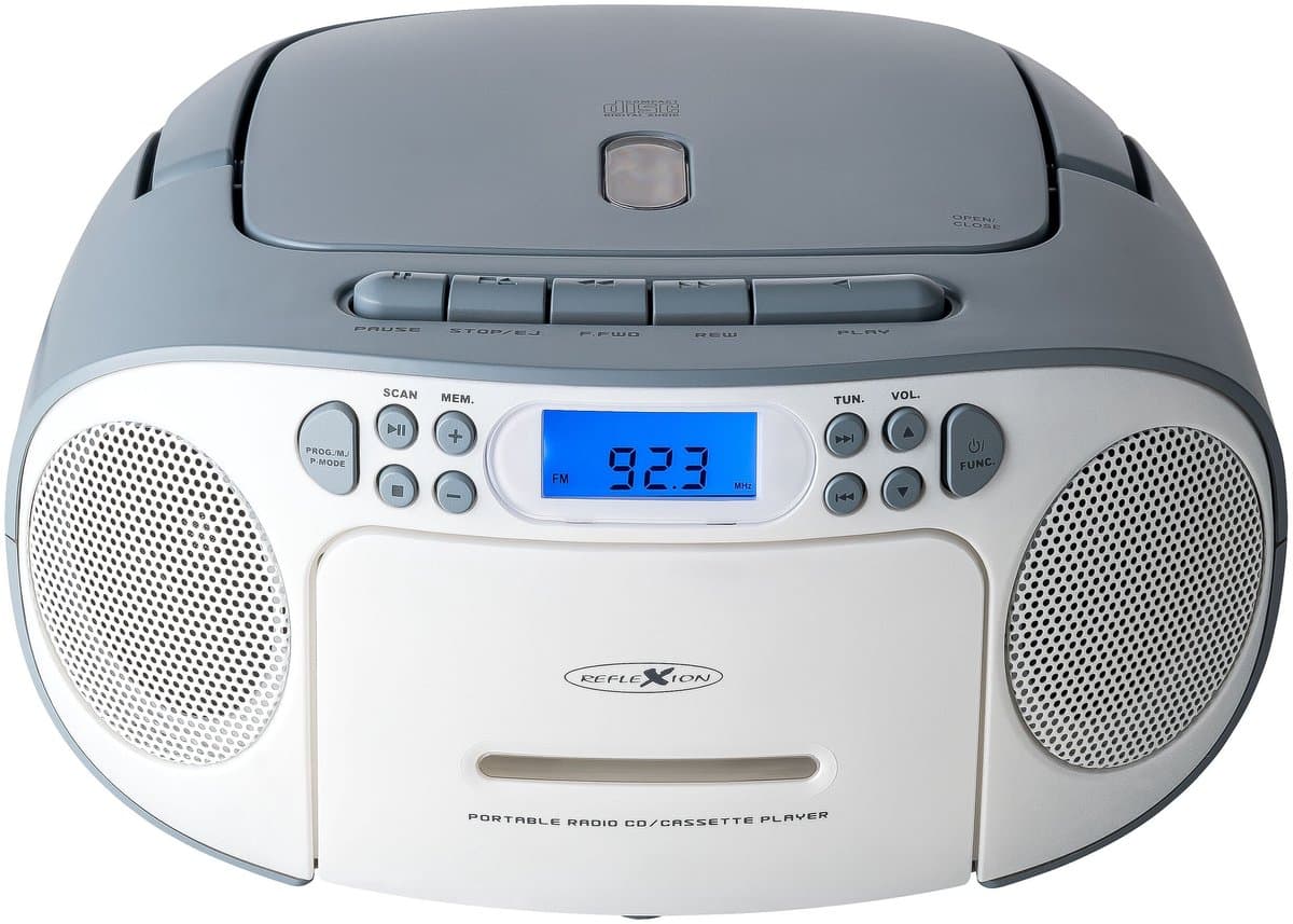 Reflexion RCR2260BL Radio/CD-speler VHF (FM) AUX, CD, Cassette Blauw-wit — afbeelding 1