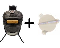Compleet - Own Grill 13 inch kamado barbecue V1 zwart met heatdeflector