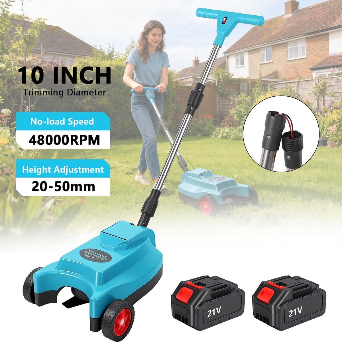Grastrimmer - Draadloos - 3 Snelheden - Verstelbare Kop - 18V Accu — afbeelding 1