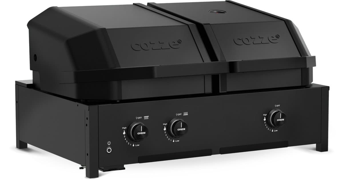 Cozze® Quattro 900 BBQ Gas barbecue – 4-in-1 Buitenkeuken Grill – Pizzaoven & Plancha – Infrarood Branders – 13 kW – Groot Grilloppervlak – Voor Tuin & Terras — afbeelding 1