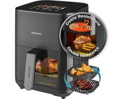 Heteluchtfriteuse - Airfryer Grill - Gezond Koken - Dubbele Weerstand - 4 Liter - Inox