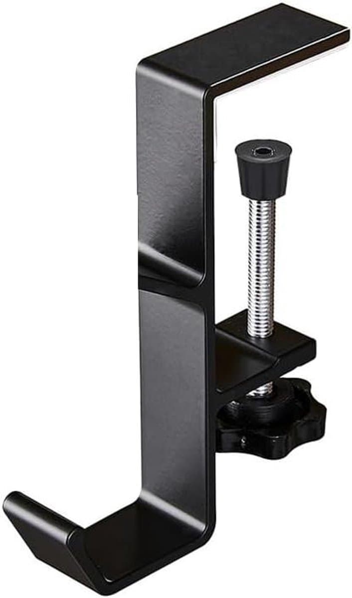 Verstelbare hoofdtelefoonhouder met enkele haak - zwart - bureau headset standaard — afbeelding 1