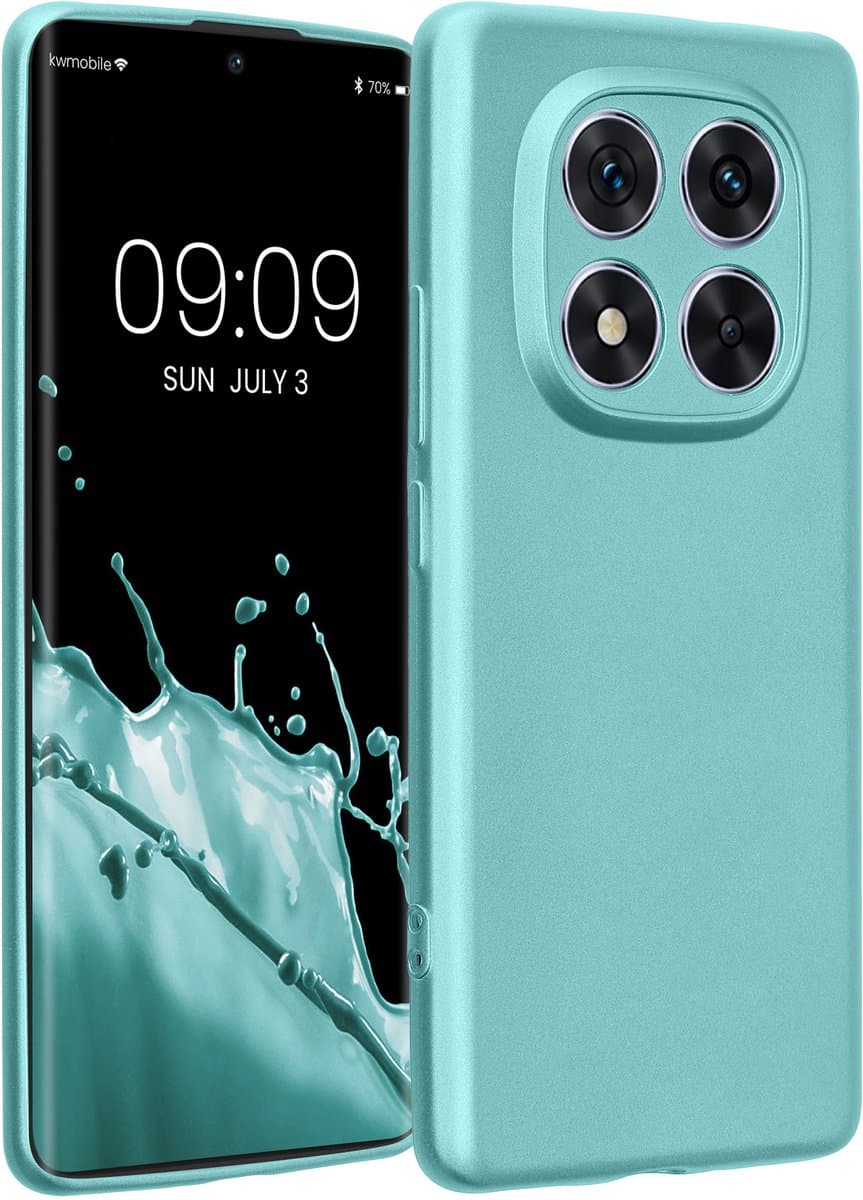 kwmobile metallic telefoonhoesje van TPU - geschikt voor Xiaomi Redmi Note 14 Pro 5G / Poco X7 - Flexible case voor smartphone - In metallic mintgroen — afbeelding 1