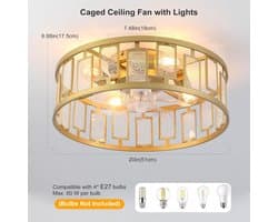 Plafondventilator met Verlichting en Afstandsbediening - Elegant en Ruimtebesparend Ontwerp