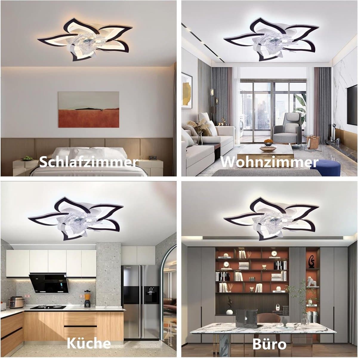 Stille LED Plafondventilator met Verlichting - Dimbare Lamp met Afstandsbediening voor Woonkamer en Slaapkamer — afbeelding 1
