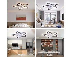 Stille LED Plafondventilator met Verlichting - Dimbare Lamp met Afstandsbediening voor Woonkamer en Slaapkamer