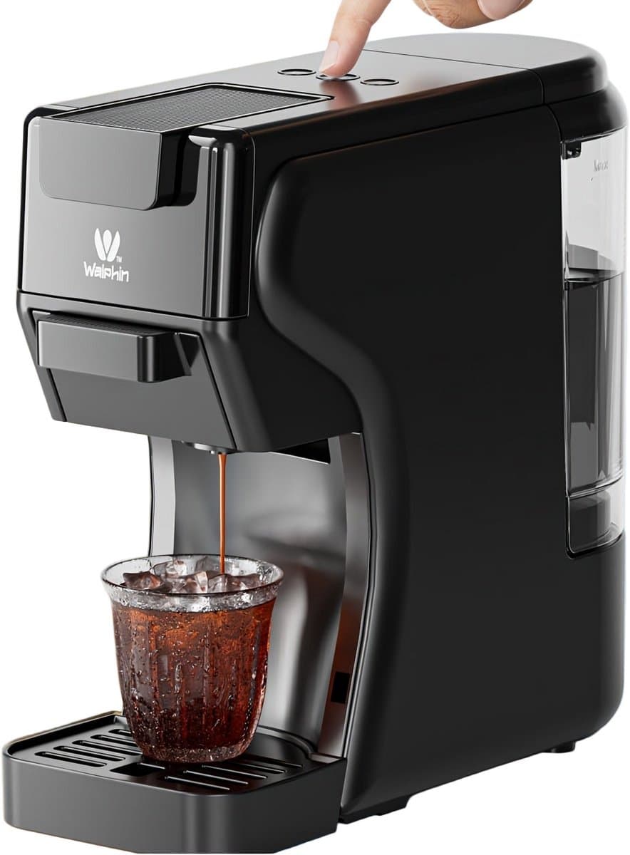 3-in-1 Koffiemachine – Espressozetapparaat – Cappuccinomachine – Latte Macchiato Maker – Capsule Koffiezetter – 19 Bar Drukpomp – Geschikt Voor Dolce Gusto, Nespresso & Gemalen Koffie – Compact Zwart Design — afbeelding 1