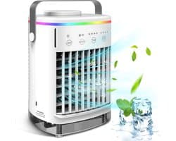 Mini Airco - Ventilator - Aircooler Met Water - Airconditioning Zonder Afvoerslang - Kleine Airco Met Led Verlichting - Wit