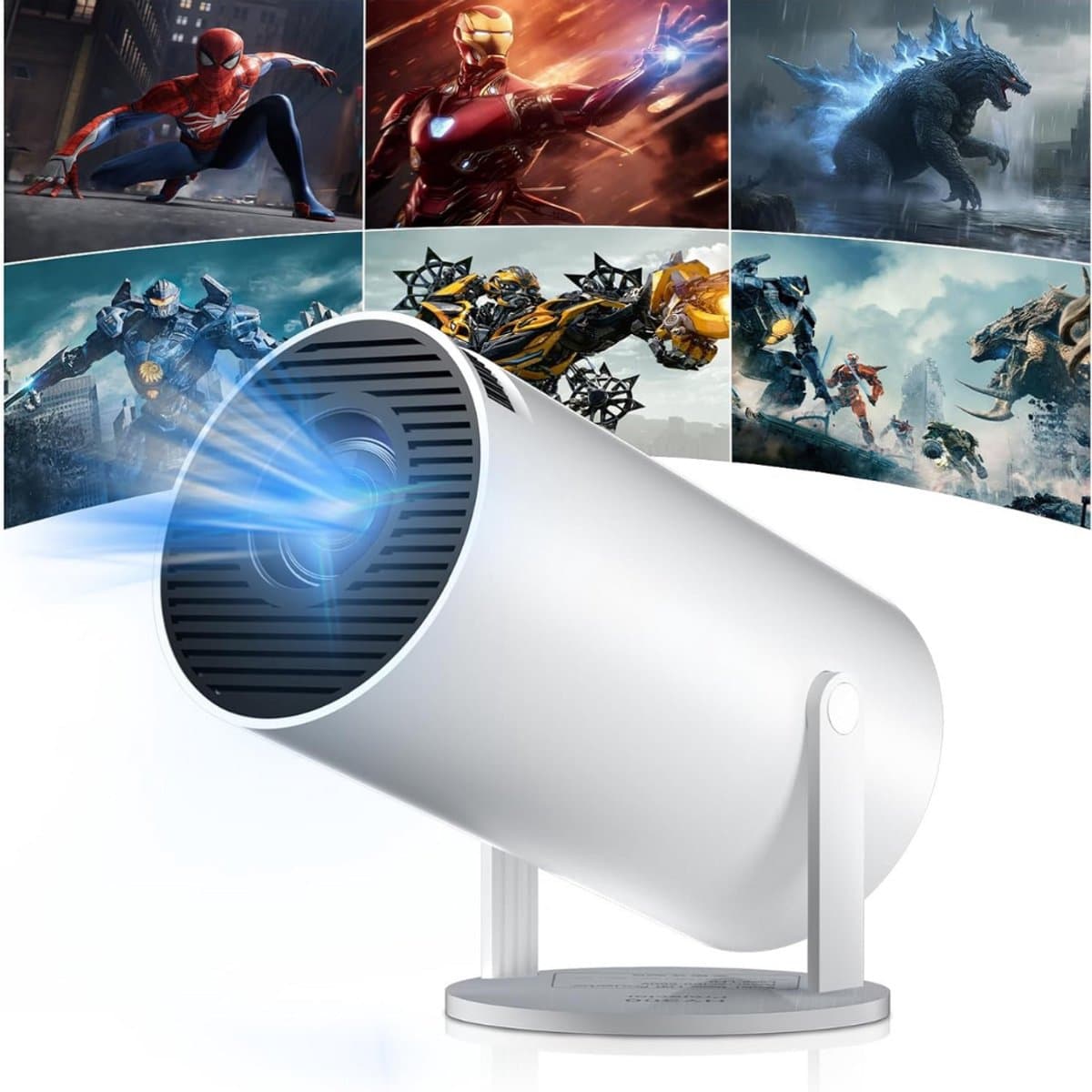 Mini Beamer - Film Projector met Bluetooth - Draagbare Beamer - 4K Kwaliteit - Wit — afbeelding 1