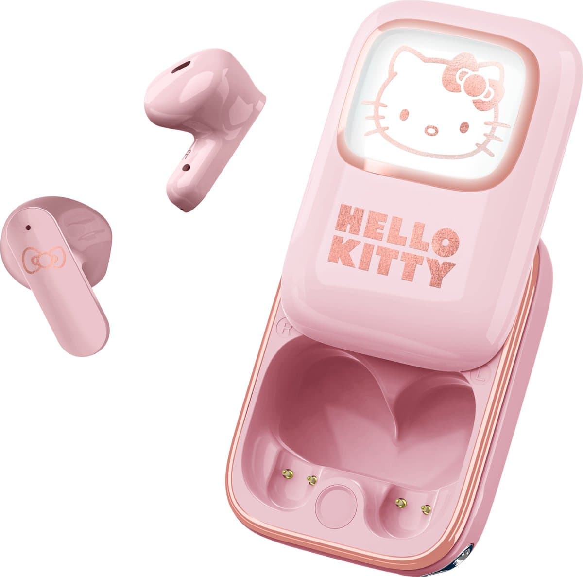 Hello Kitty - draadloze oordopjes - schuifdisplay met LED verlichting - met oplaadcase - touch control - lange batterijduur — afbeelding 1