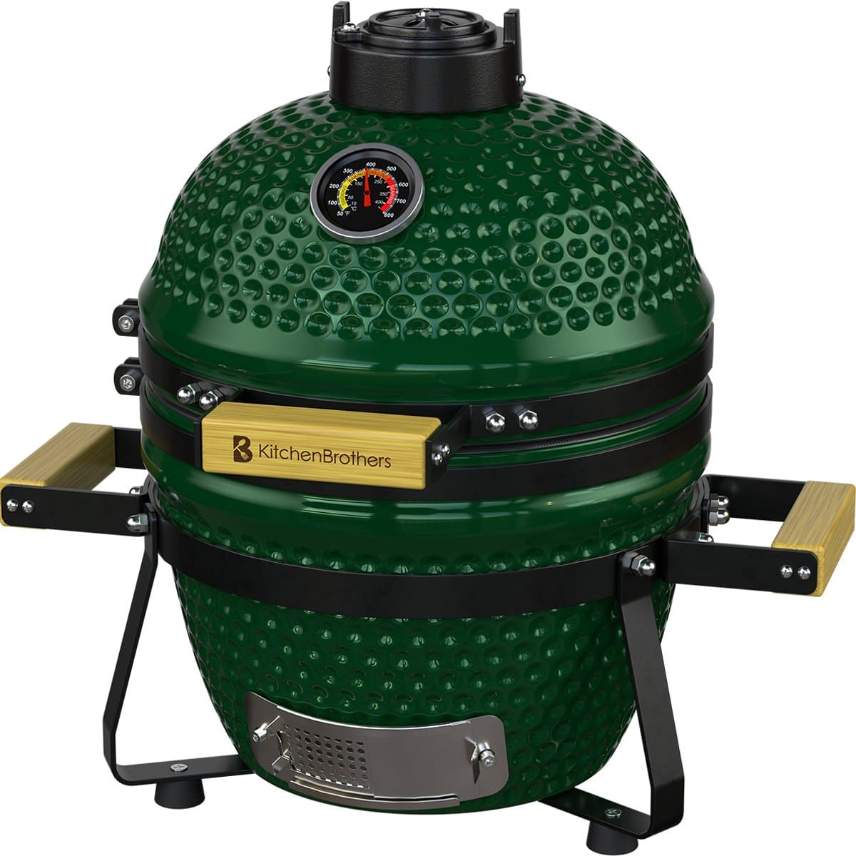 KitchenBrothers Kamado BBQ - 13 Inch Houtskool Barbecue - 27⌀ cm - PFAS-vrij - Deluxe Set - Egg BBQ met Accessoires inclusief Hoes - Groen — afbeelding 1