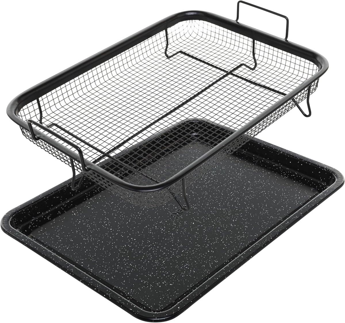 Knapperige ovenschaal met antiaanbaklaag en bakplaat voor luchtfriteuse – 2 stuks — afbeelding 1