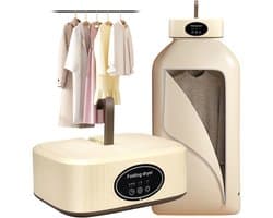 Multifunctionele Opvouwbare Wasdroger – Draagbare Elektrische Droger met UV-Sterilisatie – 600W PTC Verwarming & 1-4 Uur Tijdsinstelling – Sneldrogend & Energiezuinig – Voor Reizen, Camping, Studenten & Thuis – Beige