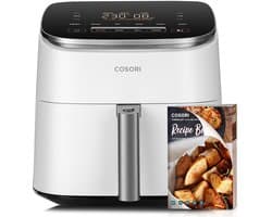 Airfryer 6 liter 1725W met 9 functies stille heteluchtfriteuse met antiaanbaklaag en digitale temperatuurregeling zwart