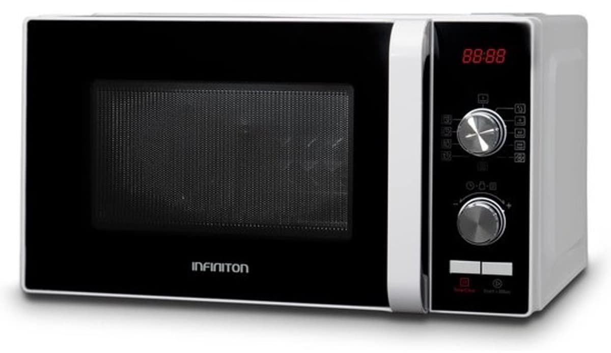 Magnetron Oven - Compacte Keukenhulp - Maaltijden Snel Opwarmen - Keramische Binnenkant - 20 Liter Inhoud - Wit — afbeelding 1