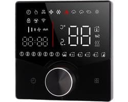 Slimme Thermostaat - Verwarmingsthermostaat Kamerthermostaat - Verwarming Regelen - LCD Kleurendisplay - 88x12.4mm - Zwart
