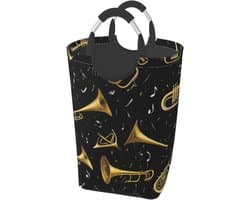 Modieuze Wasmand - Vuile Kleding Opslag - Huishouden Organiseren - Waterdicht Oxford Doek - 50 Liter Capaciteit - Zwart
