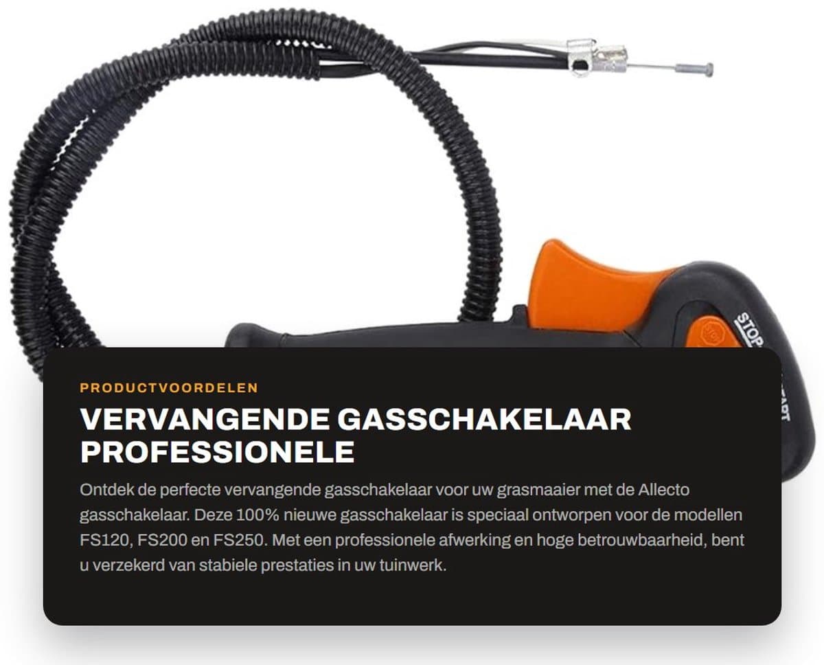 Dailygoods- Gasschakelaar 100% nieuw - Geschikt voor FS120/FS200/FS250 - Professionele afwerking - Eenvoudige installatie - Hoogwaardig kunststof - Onderdeelnummer 4128 790 1301 - Gashendel — afbeelding 1