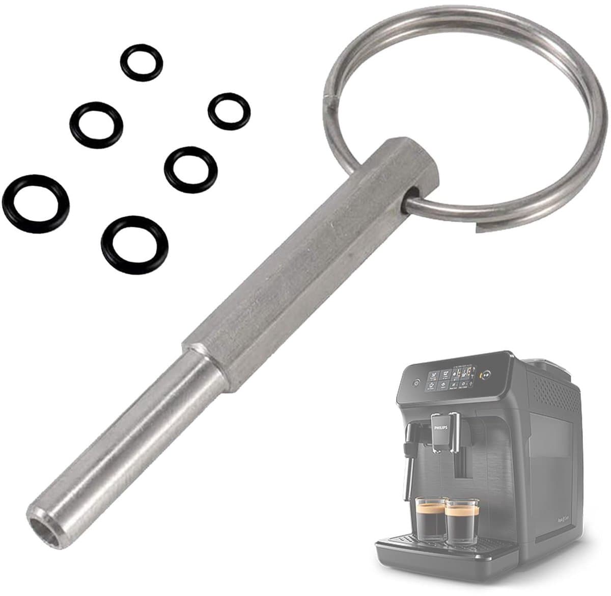 Solidchoice - Jura Ovale kopsleutel, ovale kopsleutel met sleutelring, ovale kopsleutel Jura, koffiezetapparaten ovale kop reparatie gereedschap, voor Jura/Krups/Aeg volautomatische koffiemachines — afbeelding 1